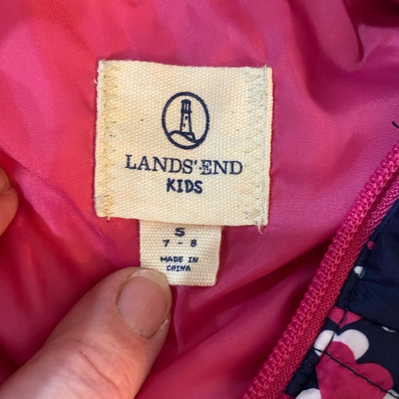 Lands' End 💜Girl's Puffer Vest 💜7-8 years 💜Pink Hearths - Picture 2 of 7